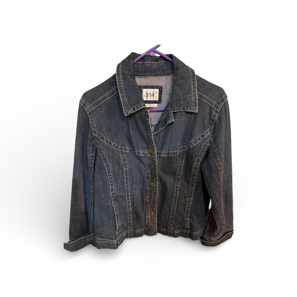 Live a Little Vintage Denim Jacket Woman’s XL - Picture 3 of 5